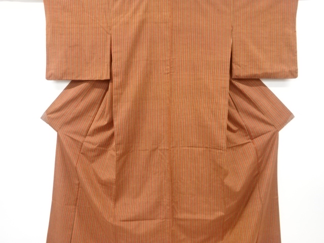 JAPANESE KIMONO / ANTIQUE KIMONO / SILK / TSUMUGI / WOVEN STRIPE